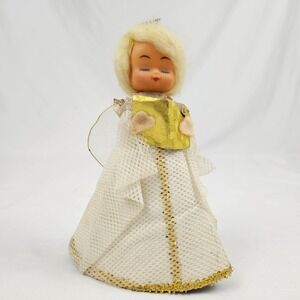 MCM Christmas Angel Tree Topper Figure Cardboard 60's  Mid-Century Modern Vtg